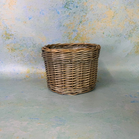 Grey Wicker Planter Large