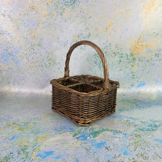Wicker Storage Caddy - 4 Sections
