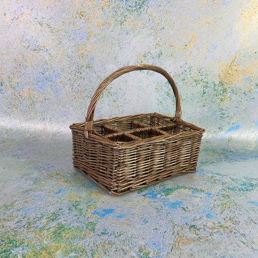 Wicker Storage Caddy - 6 Sections