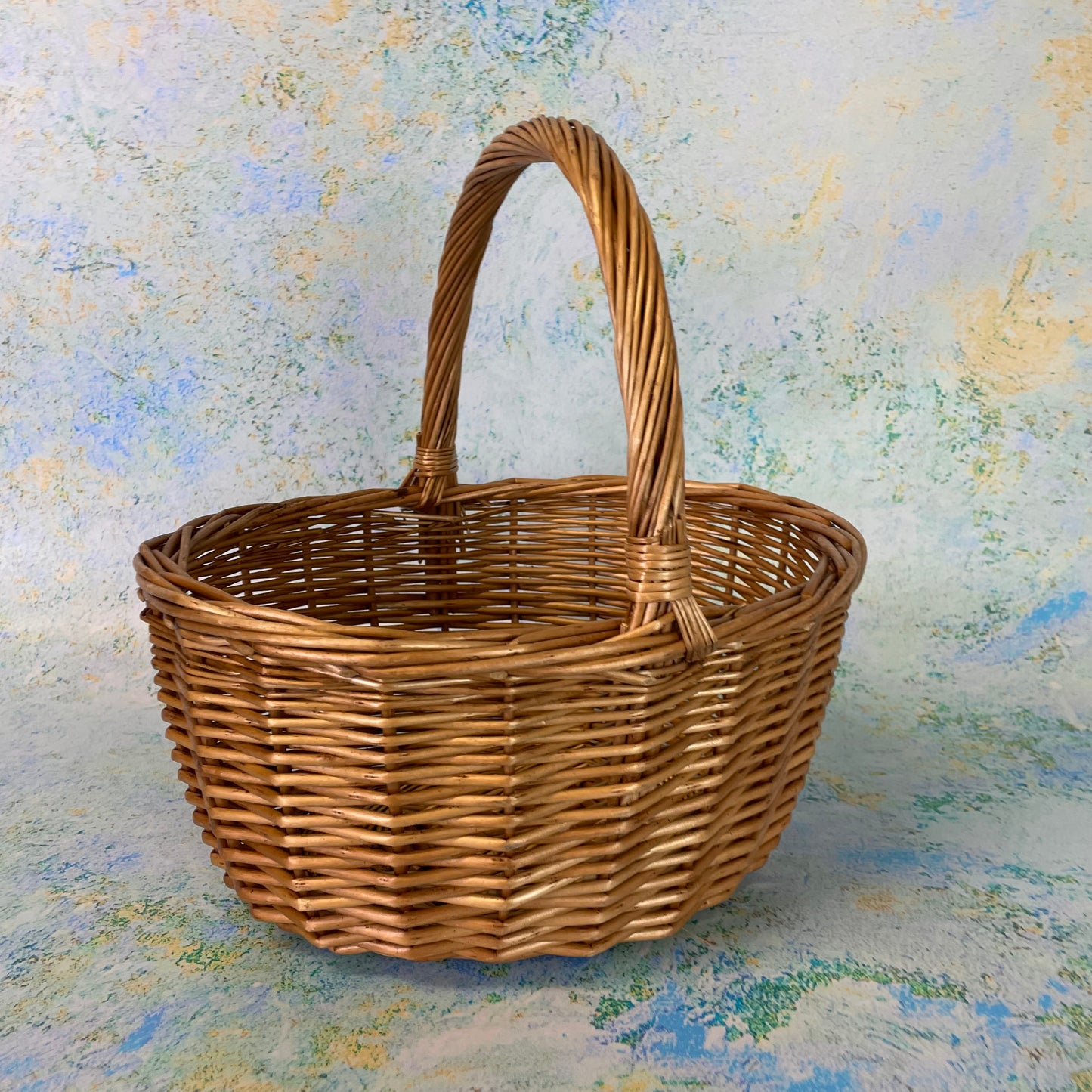 Compact Wicker Shopping Basket