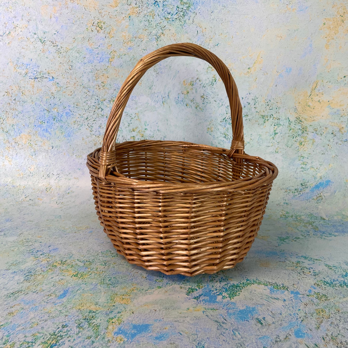 Compact Wicker Shopping Basket