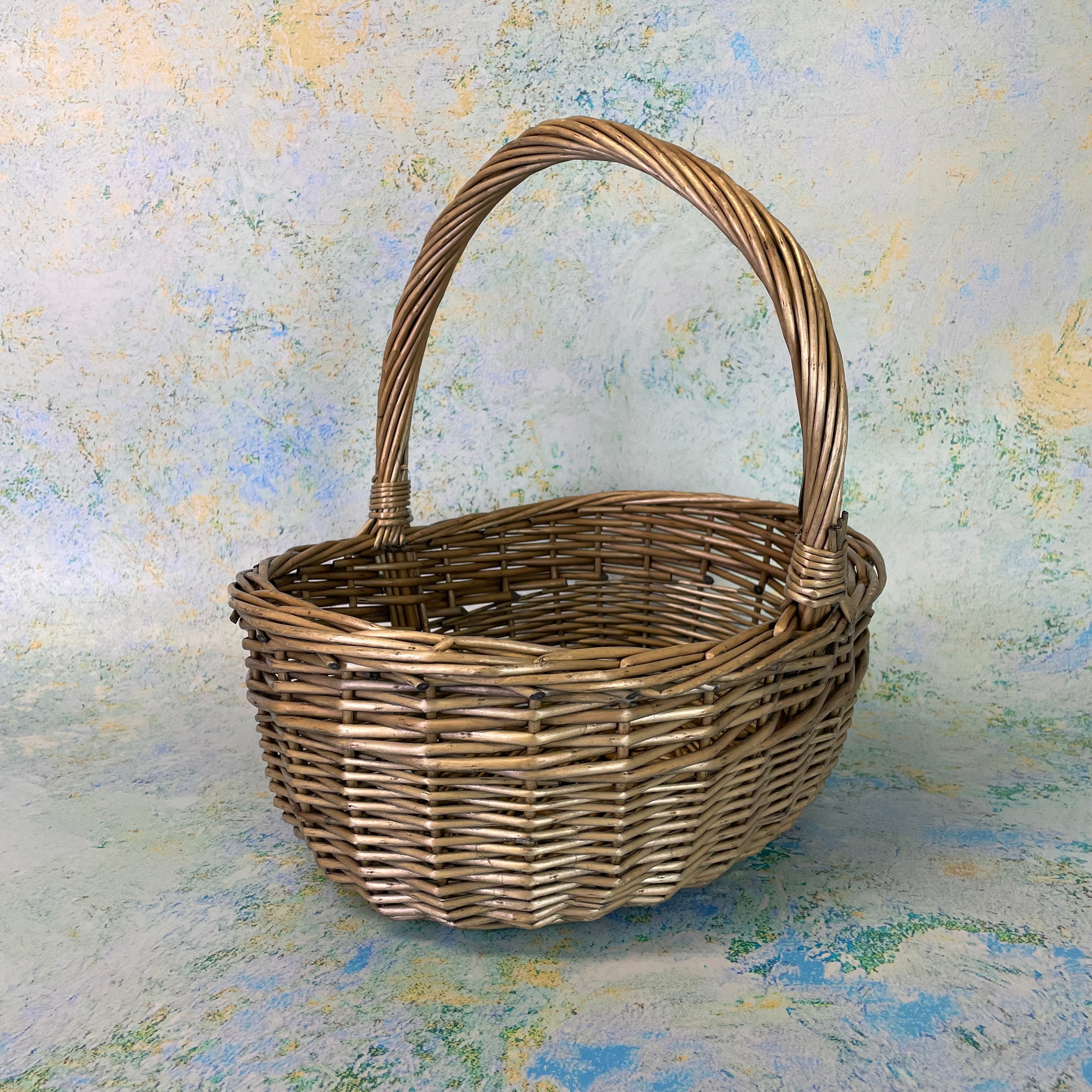 Wicker Shopping Basket In Antique Wash – Basket Barn