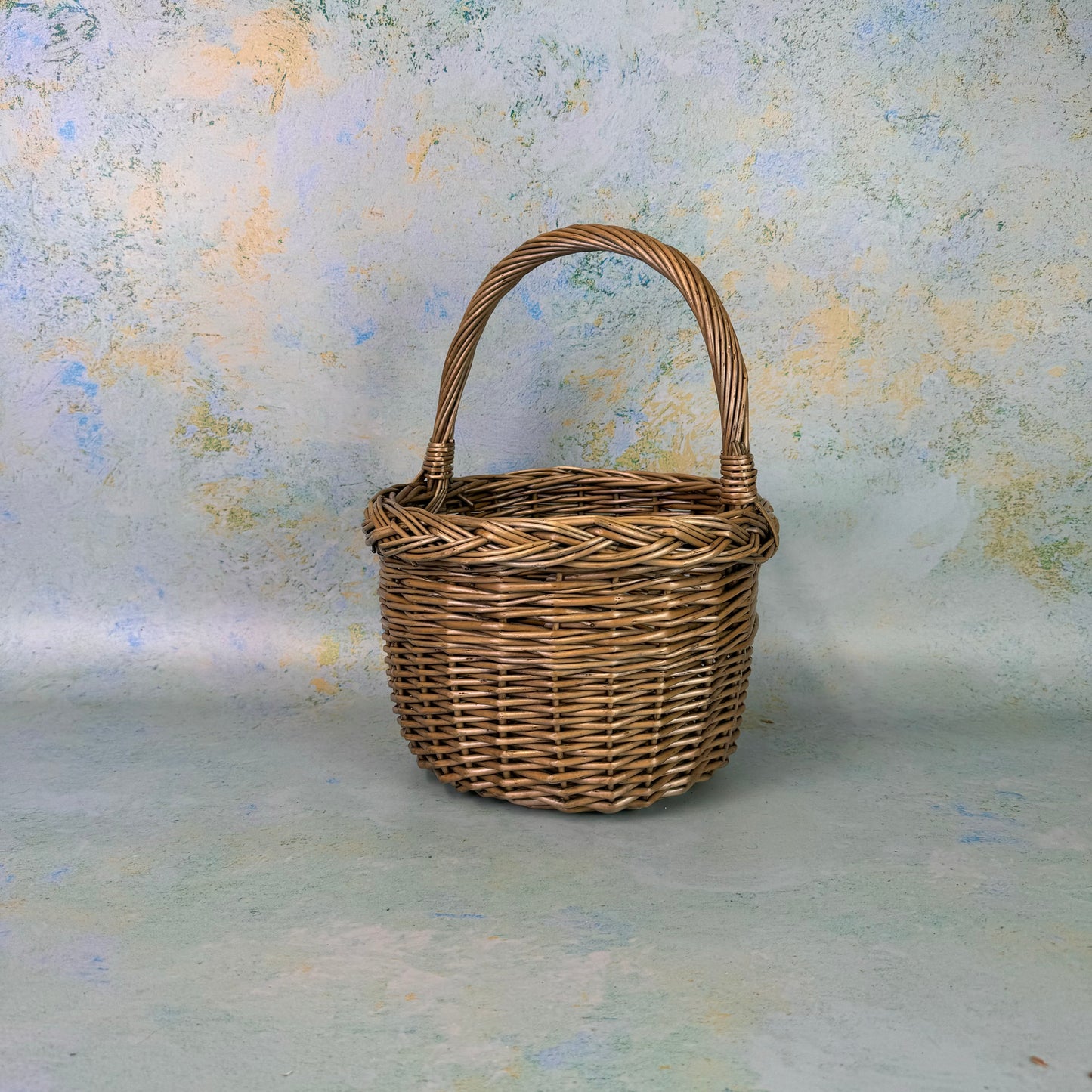 Round Wicker Shopping Basket