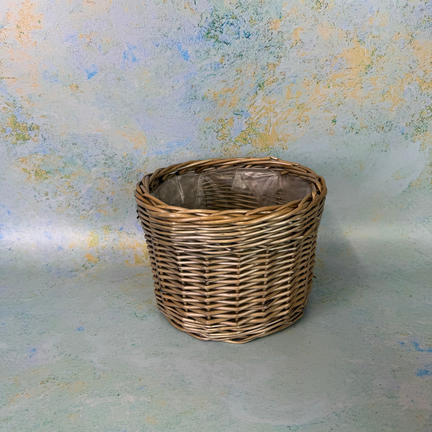 Grey Wicker Planter Medium