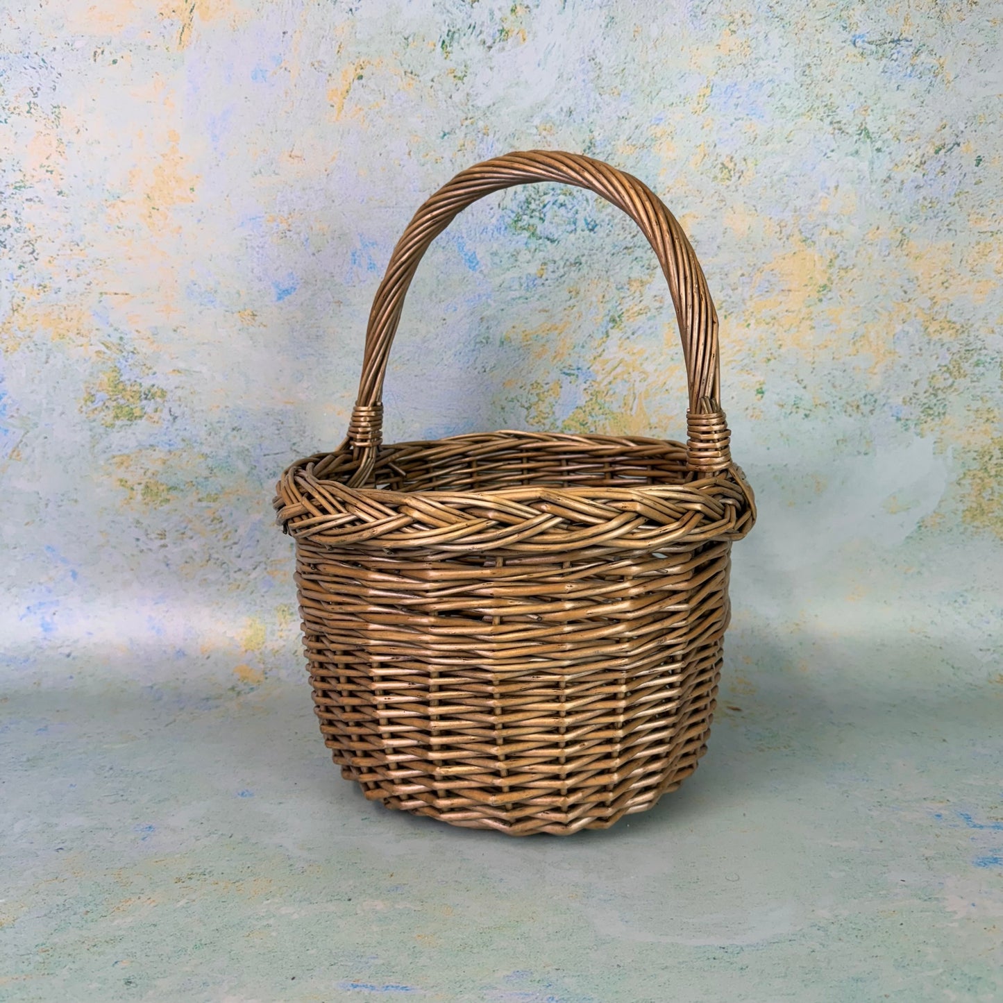 Round Wicker Shopping Basket