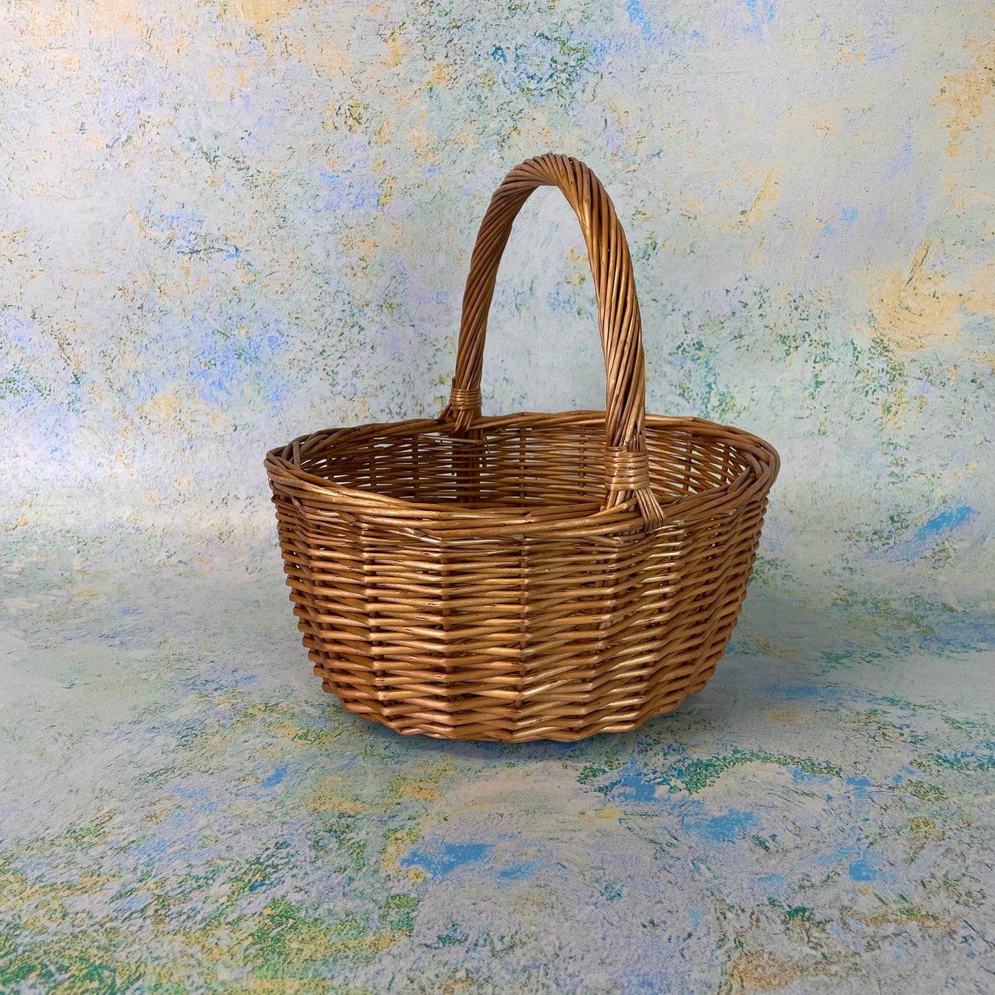 Compact Wicker Shopping Basket